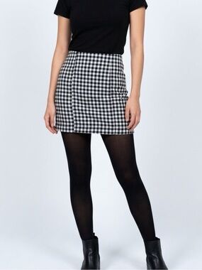 Free People, Women's Size 4 Gingham Check Black and White Mini Skirt NWOT